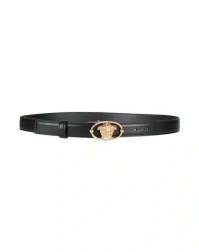 Versace Woman Belt Black Size 26 Calfskin