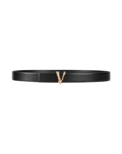 Versace Woman Belt Black Size 26 Leather