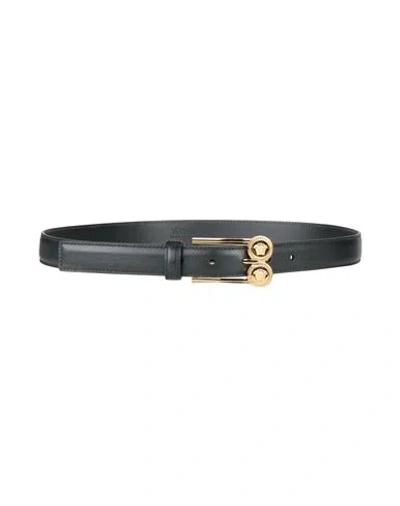 Versace Woman Belt Black Size 30 Leather