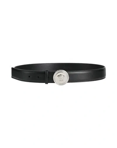 Versace Woman Belt Black Size 39.5 Calfskin