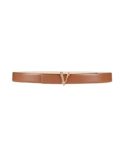 Versace Woman Belt Brown Size 32 Leather