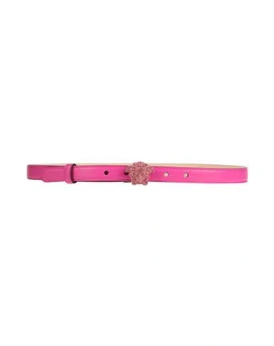 Versace Woman Belt Fuchsia Size 36 Leather In Pink