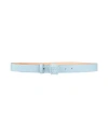 Versace Woman Belt Light Blue Size 36 Calfskin