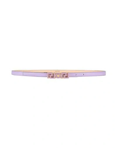 Versace Woman Belt Lilac Size 34 Calfskin In Purple