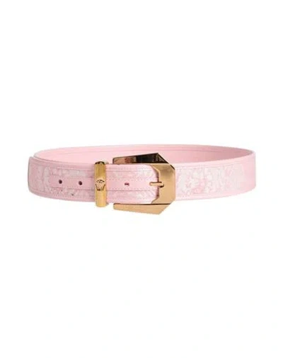 Versace Woman Belt Pink Size 21.5 Textile Fibers In Neutral