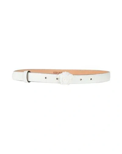 Versace Woman Belt White Size 24 Soft Leather In White