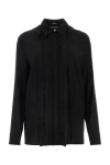 Versace Elegant Crepe Shirt For Women In Black