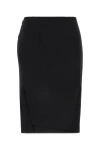 Versace Black Asymmetric Pencil Skirt In Black