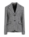 Versace Houndstooth-pattern Single-breasted Blazer In Black