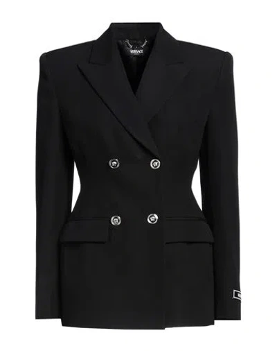 VERSACE VERSACE WOMAN BLAZER BLACK SIZE 6 VIRGIN WOOL