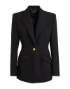 Versace Woman Blazer Black Size 6 Wool, Elastane In Black