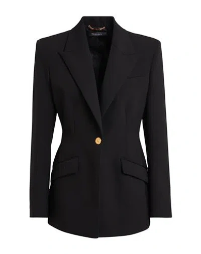 Versace Woman Blazer Black Size 6 Wool, Elastane