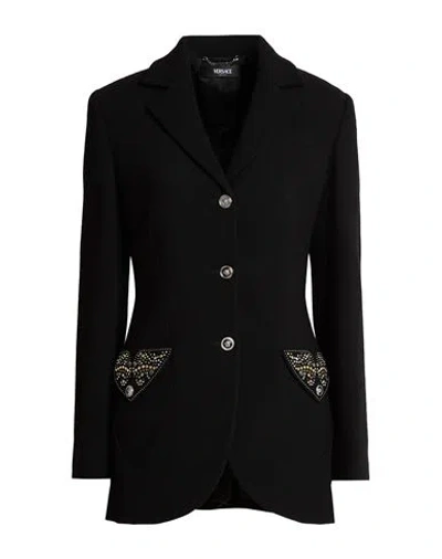 Versace Woman Blazer Black Size 8 Virgin Wool