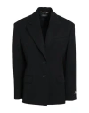 Versace Woman Blazer Black Size 8 Virgin Wool In Black