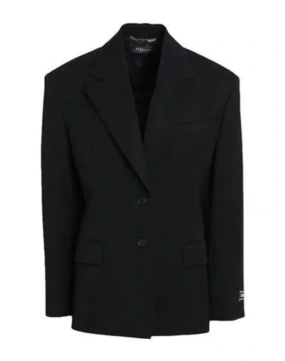 Versace Woman Blazer Black Size 8 Virgin Wool