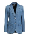 Versace Blue Oversized Tailored Denim Blazer In Blue