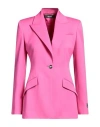 Versace Woman Blazer Fuchsia Size 2 Virgin Wool In Pink