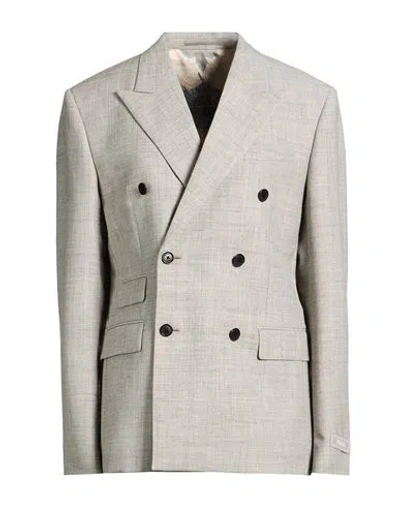 Versace Woman Blazer Light Grey Size 14 Virgin Wool, Wool, Viscose, Goat Wool In Gray