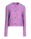 Versace Woman Blazer Mauve Size 14 Virgin Wool, Polyamide In Pink