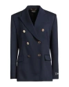 Versace Blue Double-breasted Jacket With Medusa Buttons In Navy