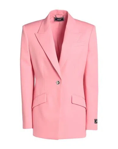 VERSACE VERSACE WOMAN BLAZER PINK SIZE 6 VIRGIN WOOL