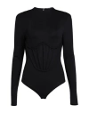 Versace Woman Bodysuit Black Size 8 Polyamide, Polyester, Elastane In Black