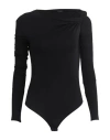 Versace Woman Bodysuit Black Size 12 Viscose, Elastane In Black