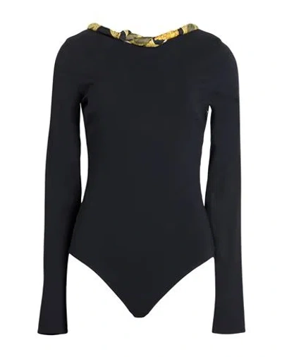 Versace Woman Bodysuit Black Size 8 Viscose, Elastane