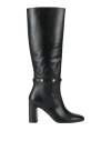 Versace Woman Boot Black Size 8 Calfskin In Black