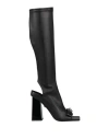 Versace Woman Boot Black Size 8 Leather In Black
