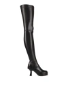 Versace Woman Boot Black Size 8 Leather In Black