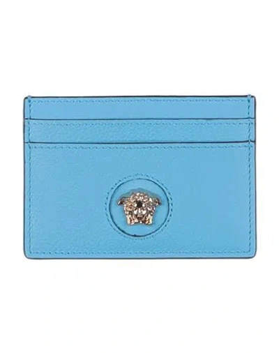 Versace Woman Cardholder Azure Size - Calfskin