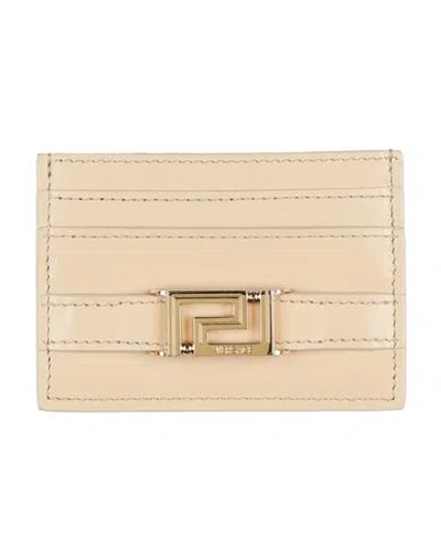 Versace Woman Cardholder Beige Size - Calfskin
