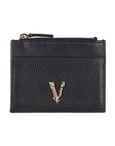 Versace Woman Cardholder Black Size - Calfskin