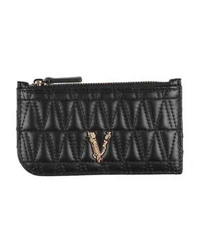 Versace Woman Cardholder Black Size - Cow Leather