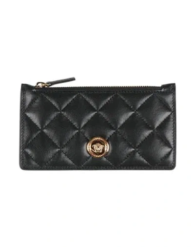Versace Woman Cardholder Black Size - Leather
