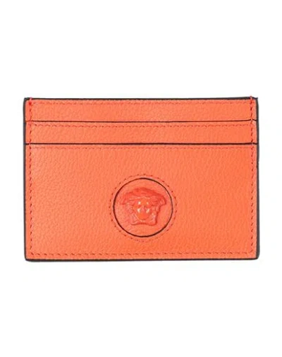 Versace Woman Cardholder Orange Size - Leather