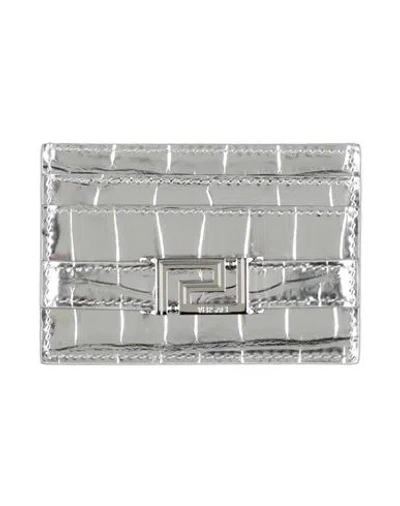 Versace Woman Cardholder Silver Size - Leather