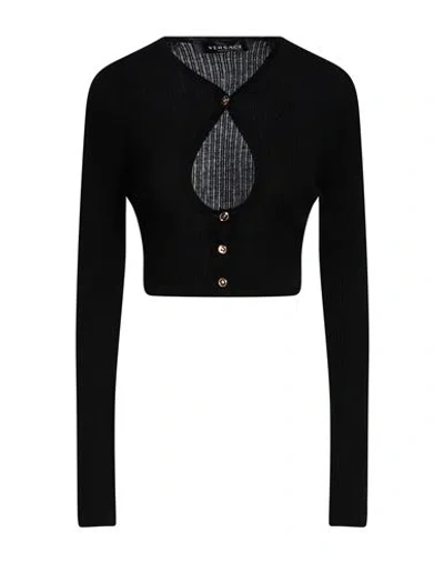 Versace Woman Cardigan Black Size 12 Wool