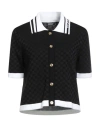 Versace Woman Cardigan Black Size 14 Cotton, Viscose