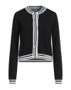 Versace Woman Cardigan Black Size 14 Cotton, Viscose, Polyester, Polyamide, Elastane In Black
