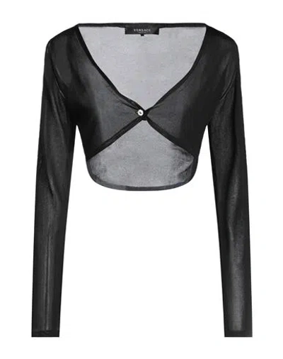 Versace Woman Cardigan Black Size 4 Viscose