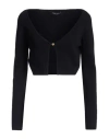 Versace Woman Cardigan Black Size 8 Viscose, Cotton, Polyester In Black