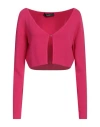 Versace Woman Cardigan Fuchsia Size 10 Viscose, Cotton, Polyester In Pink