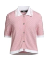 Versace Woman Cardigan Pink Size 12 Cotton, Viscose In Pink