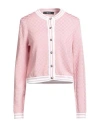 Versace Woman Cardigan Pink Size 12 Cotton, Viscose, Polyester, Polyamide, Elastane
