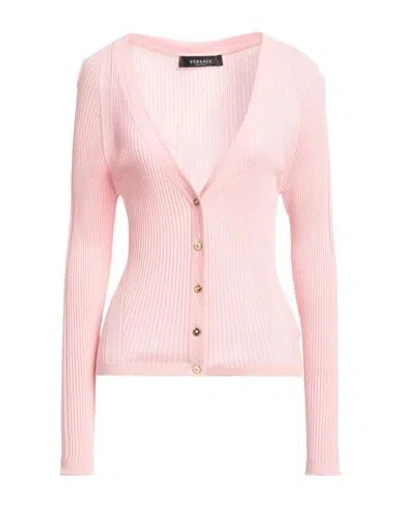 Versace Woman Cardigan Pink Size 8 Wool