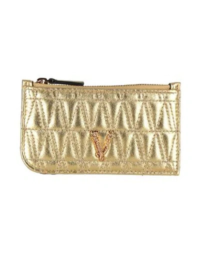 Versace Woman Coin Purse Gold Size - Leather