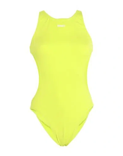 Versace Woman Cover-up Acid Green Size 16 Polyamide, Elastane In Yellow
