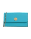 Versace Woman Cross-body Bag Azure Size - Calfskin In Blue